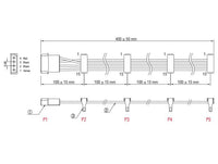 Кабел Power Molex 4 Pin  > 4 x SATA 15 Pin, 40cm