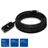 Кабел ACT AC6005, USB-A мъжко - женско, 5.0 м, 480 Mbps, Черен