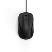 Optical mouse HAMA MC-300, silent, cable 1.8 m, USB, 1200 dpi, 3 buttons, Black