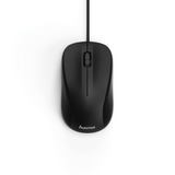 Optical mouse HAMA MC-300, silent, cable 1.8 m, USB, 1200 dpi, 3 buttons, Black