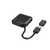 USB HAMA, USB 4-port, USB 3.2 GEN 1, 5 GBIT / S, USB-C adapter, black