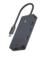 4-портов хъб Rapoo UCM-2001, 4 в1, 2 x USB-A, 1 x  USB-C, 1 x HDMI, Черен