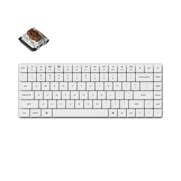 Геймърска механична клавиатура Keychron K3 Pro White QMK/VIA Hot-Swappable Gateron Low Profile Brown Switch, RGB Backlight