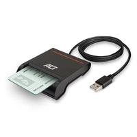 Четец на смарт карти ACT AC6015, USB 2.0, Черен