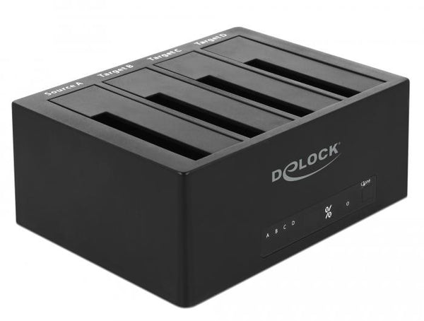 Външна докинг станция Delock, За 4 x HDD/SSD, USB, Функция за клониране, 5 Gbps