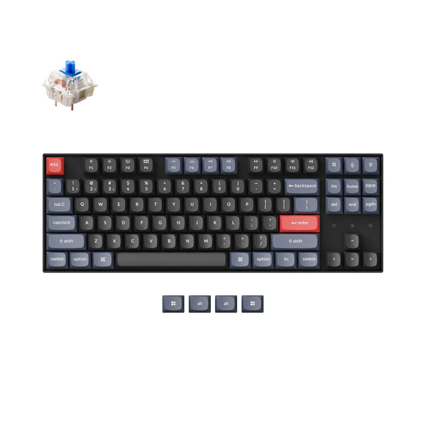 Геймърска механична клавиатура Keychron K8 Pro QMK/VIA TKL Gateron G Pro(Hot Swappable) Blue Switch RGB Backlight Plastic Frame