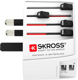 Адаптер SKROSS PRO MUV 2 x USB-A, 1.302960, World, Бял