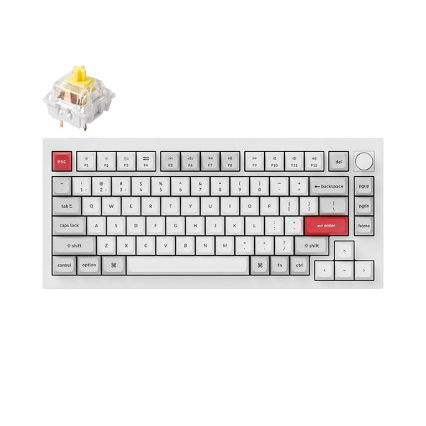 Геймърска Механична клавиатура Keychron Q1 Pro White-Grey QMK TKL K Pro Banana Switch RGB LED PBT