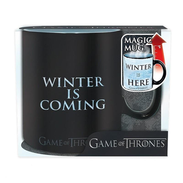 Чаша ABYSTYLE GAME OF THRONES Heat Change Mug Winter is here, Сменящ се цвят, King size, Черен