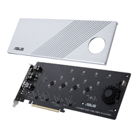 Карта ASUS Hyper M.2 x16 Gen 4 Card (PCIe 4.0/3.0) supports four NVMe M.2 (2242/2260/2280/22110) devices up to 256 Gbps