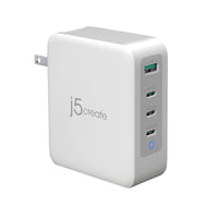 Мрежово зарядно j5create JUP43130E 130W, 4 порта, USB-C, USB-A