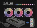 RGB хъб Delock 64128, 10 портов ARGB LEDs, Черен