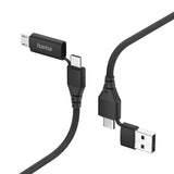 Кабел за зареждане HAMA 4 в 1, USB-C и USB-A - USB-C и Micro-USB, 1,5 м