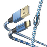 Кабел HAMA Reflective, USB-C мъжко - USB-A мъжко, 1.5 м.