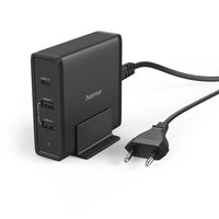 Зарядно 220V HAMA Universal, USB-C, 3 порта, 5-20V/65W, (PD), Черно