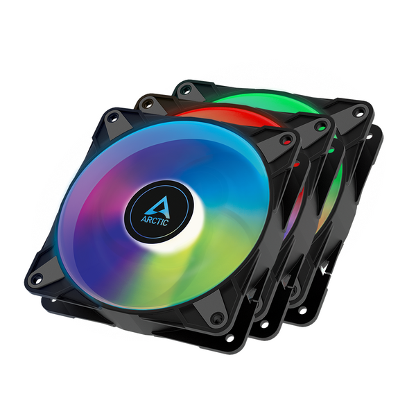 Arctic P12 Black, A-RGB, 120mm, 3 Fan Set