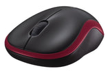 Безжична оптична мишка LOGITECH M185, Червена, USB