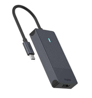 4-портов хъб Rapoo UCM-2001, 4 в1, 2 x USB-A, 1 x  USB-C, 1 x HDMI, Черен