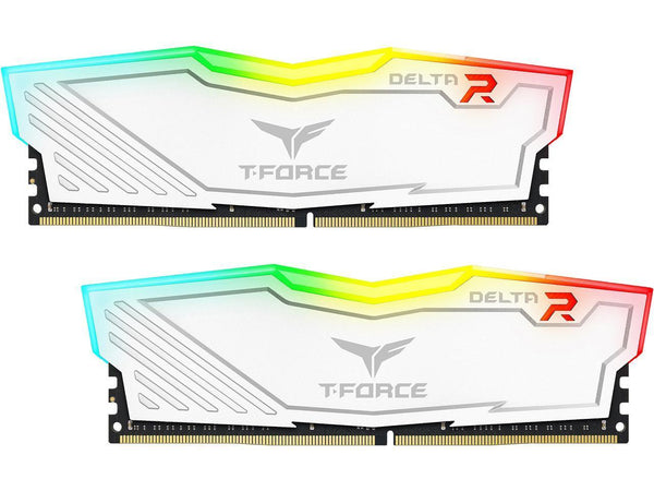 Памет Team Group T-Force Delta RGB White DDR4 - 16GB (2x8GB) 3200MHz CL16-18-18-38 1.35V