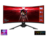 Геймърски Монитор ASRock PG34WQ15R3A, 34" UHD (3440 x 1440) VA 1500 Curved, 165Hz, 1ms, HDMI, DisplayPort AMD FreeSync WiFi