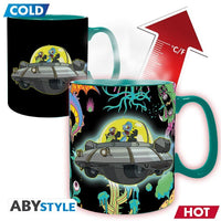 Чаша ABYSTYLE RICK AND MORTY Heat Change Mug Spaceship, Сменящ се цвят, King size, Черен