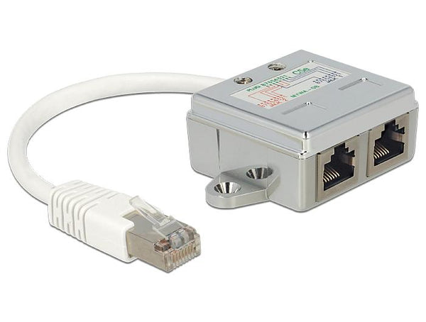 Адаптер DeLock Port Doubler, 1 x RJ45 plug - 2 x RJ45 jack (2 x Ethernet)