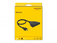 3 портов HDMI суич Delock 18600, 4K, 50 см. кабел, Черен