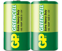 Цинк карбонова батерия GP Greencell 13G-S2, R20, 2 бр. в опаковка / shrink, 1.5V