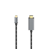 Кабел HAMA 200507, USB-C мъжко - HDMI мъжко, Ultra-HD, 4K@60 Hz, 1.5м, Алуминий, Позлатени конектори, Черен