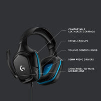 Gaming headphones Logitech G432, microphone, black