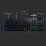 Геймърска механична клавиатура Logitech, G815 Lightsync RGB, Clicky суичове