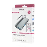 Докинг станция 7 в 1 HAMA, 3x USB-A 3.2, HDMI™, VGA, LAN/Ethernet, USB-C (PD), Сив