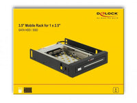 Чекмедже Delock 3.5″, За 1 x 2.5″ SATA HDD / SSD, Черен