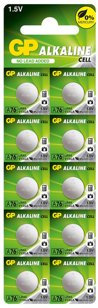 Бутонна алкална батерия GPА76 LR-44/ 10 бр./pack цена за 1 бр./ 1.55V GP