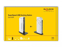 Докинг станция Delock 87771, За MacBook, HDMI Full-HD, USB 3.2, LAN, Audio, Черен/Бял