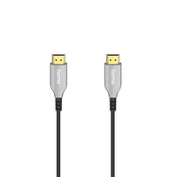 Оптичен активен кабел HAMA Optical, HDMI мъжко - HDMI мъжко, Ethernet, 18 Gbit/s, 15м, Позл.конектори, Черен