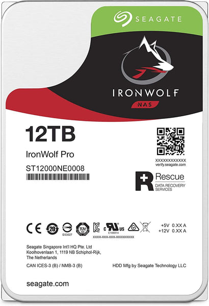 Хард диск SEAGATE IronWolf Pro, 12TB, 256MB, 7200 rpm, SATA 6.0Gb/s, ST12000NE0008