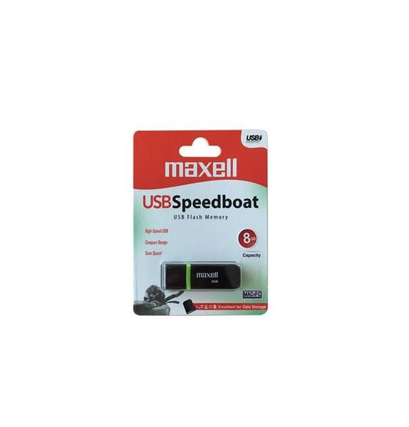 USB памет MAXELL SPEEDBOAT, USB 2.0, 8GB, Черен