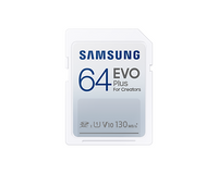 Карта памет Samsung EVO Plus, SD Card, 64GB, Бяла