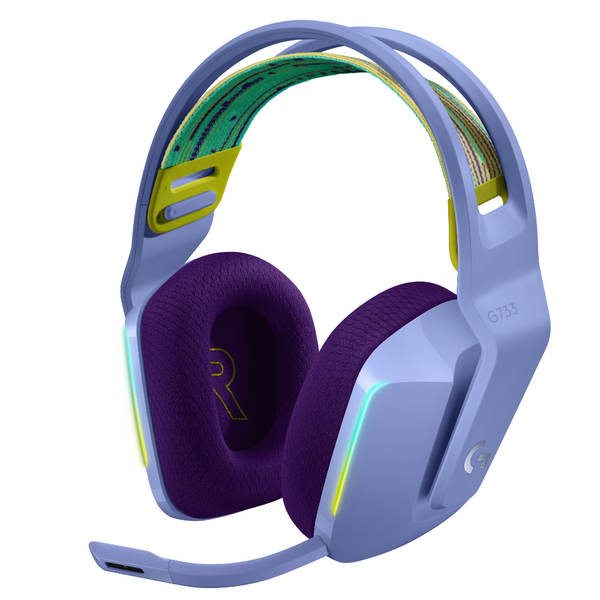 Gaming headphones Logitech G733 Lilac LightSpeed ​​Wireless RGB, Microphone, Purple