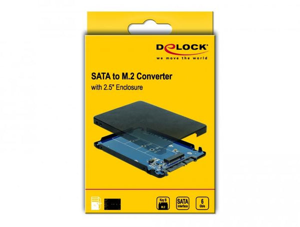 Конвертор DeLock, SATA 22 pin - M.2 с чекмедже, 2.5"