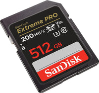 Карта памет SANDISK Extreme PRO SDHC, 512GB, UHS-1, Class 10, U3, 140 MB/s