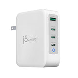 Мрежово зарядно j5create JUP43130E 130W, 4 порта, USB-C, USB-A