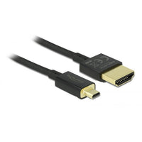 Кабел Delock  HDMI-A мъжко - Micro HDMI-D мъжко,18 Gbit/s, 4K, 1.5 м, Черен