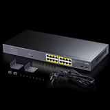 Суич Cudy GS1020PS2, 16 x Gigabit PoE, 2 x Gigabit SFP