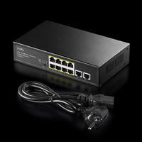 Суич Cudy FS1010PG, 8 портов, 10/100, PoE+ Switch 120W, 2 x Uplink порта