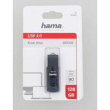 USB memory Hama Rotate, 128GB, 90 MB / s, petroleum blue