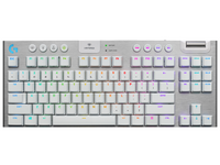 Безжична геймърска механична клавиатура Logitech, G915 TKL White Lightsync RGB, Tactile суичове