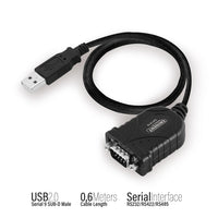 Конвертор Ewent USB -  RS232 9 пин мъжко, Черен