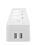 Смарт разклонител DELTACO SH-P03USB2, WiFi 2.4GHz, 3xCEE 7/3, 2xUSB-A, 13A, 220-240V, 1.5m, Бял